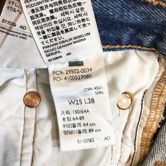 Levi’s 501 W25 (US 0/1) Skinny Premium Distressed Women’s Jeans 29502-0034 - Picture 10 of 13